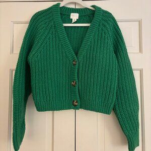 H&M Green Chunky Knit Cardigan